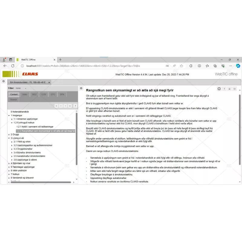 CLAAS WEBTIC OFFLINE ICELANDIC 4.4.94 [2023.05]
