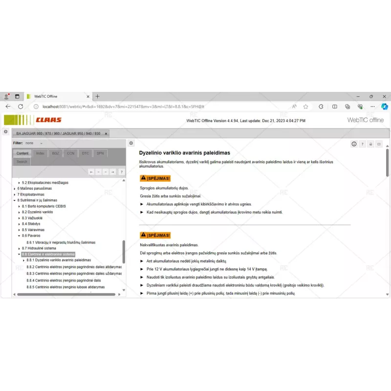 CLAAS WEBTIC OFFLINE LITHUANIAN 4.4.94 [2023.05]