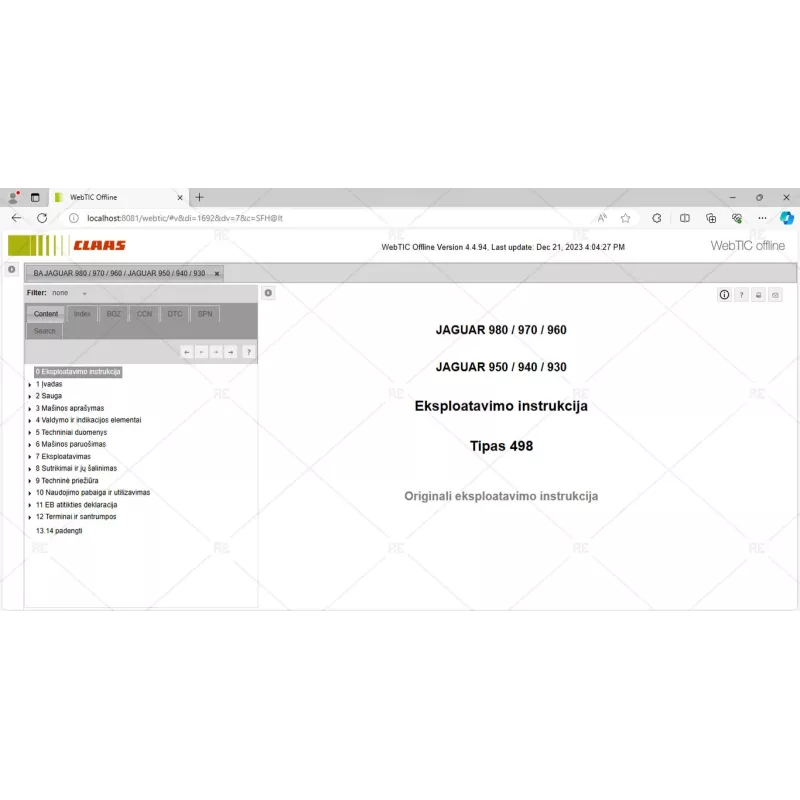 CLAAS WEBTIC OFFLINE LITHUANIAN 4.4.94 [2023.05]