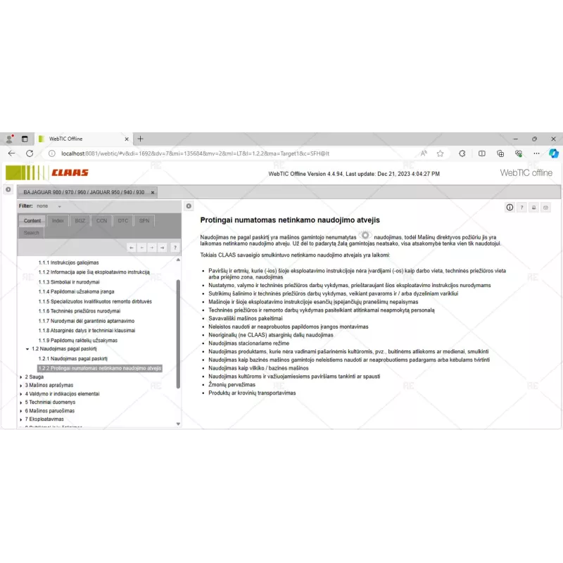 CLAAS WEBTIC OFFLINE LITHUANIAN 4.4.94 [2023.05]