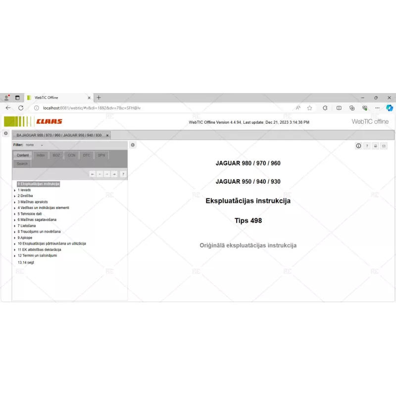 CLAAS WEBTIC OFFLINE LATVIAN 4.4.94 [2023.05]