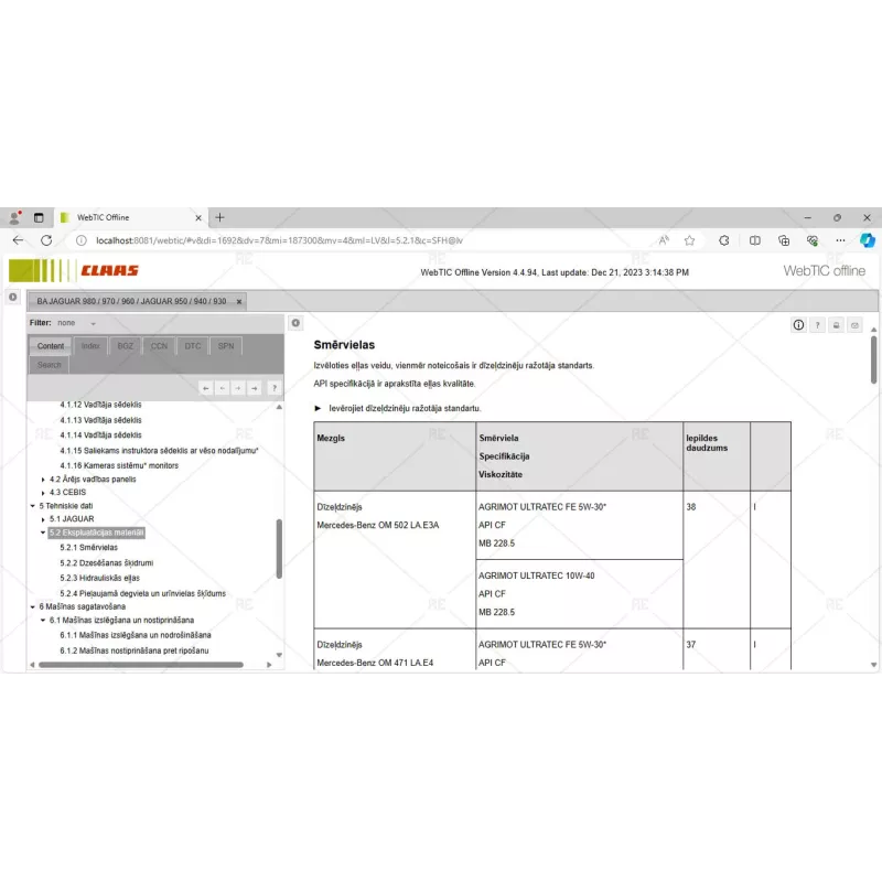 CLAAS WEBTIC OFFLINE LATVIAN 4.4.94 [2023.05]