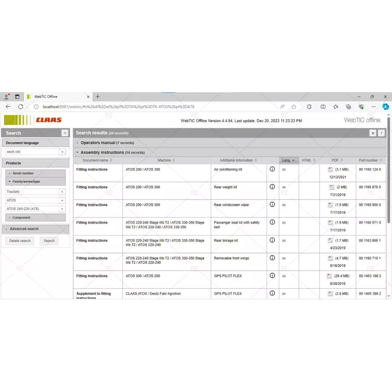CLAAS WEBTIC OFFLINE ESTONIAN 4.4.94 [2023.05]