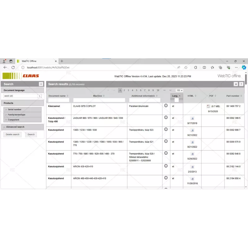 CLAAS WEBTIC OFFLINE ESTONIAN 4.4.94 [2023.05]