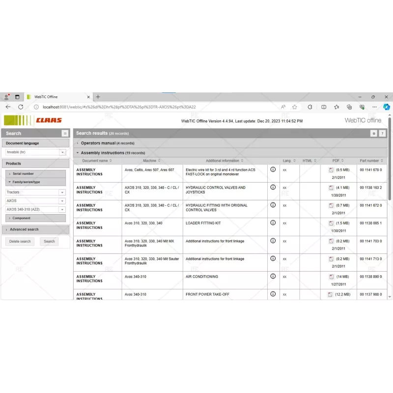 CLAAS WEBTIC OFFLINE CROATIAN 4.4.94 [2023.05]