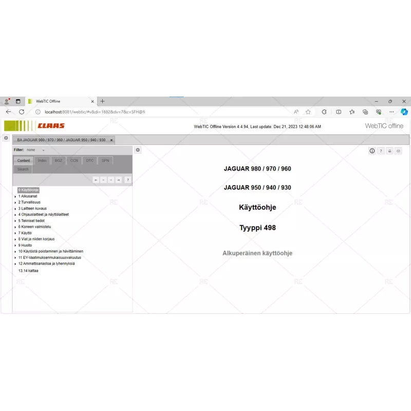 CLAAS WEBTIC OFFLINE FINNISH 4.4.94 [2023.05]