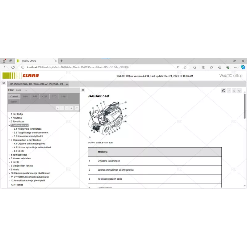 CLAAS WEBTIC OFFLINE FINNISH 4.4.94 [2023.05]