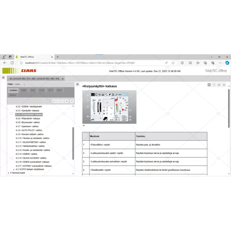 CLAAS WEBTIC OFFLINE FINNISH 4.4.94 [2023.05]
