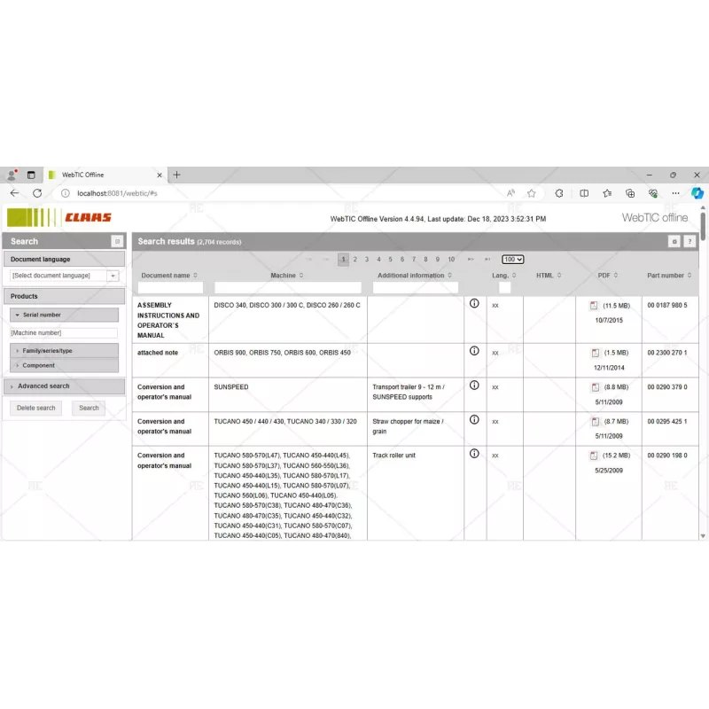 CLAAS WEBTIC OFFLINE BULGARIAN 4.4.94 [2023.04]