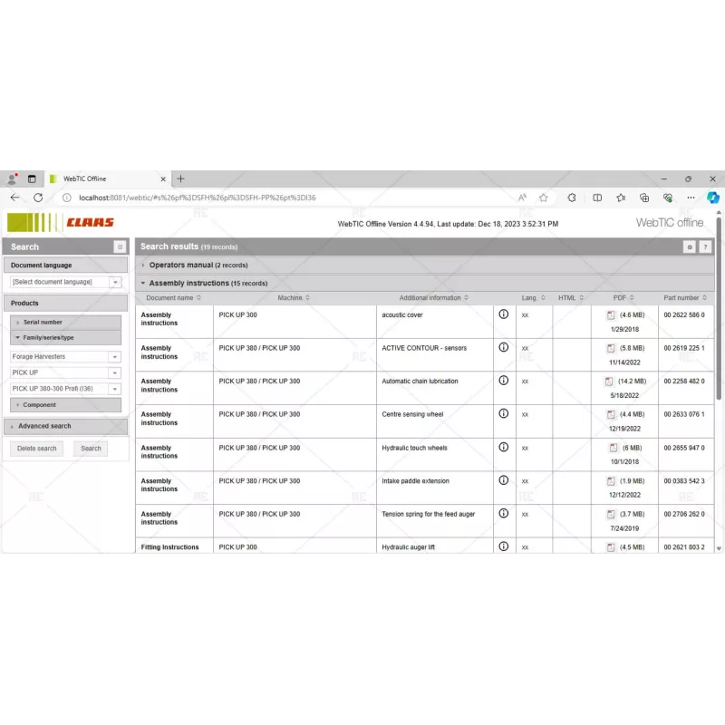 CLAAS WEBTIC OFFLINE BULGARIAN 4.4.94 [2023.04]
