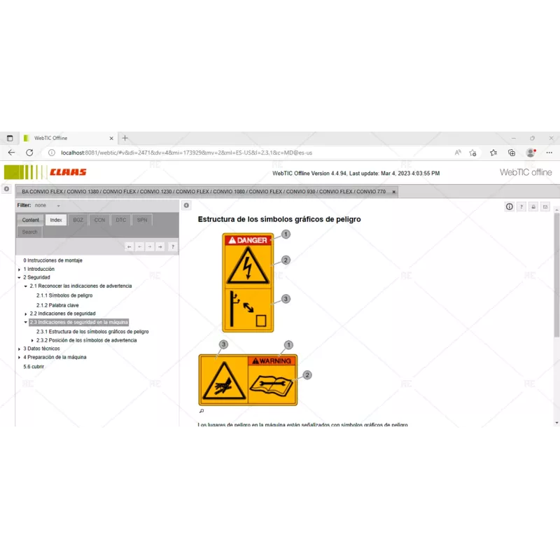 CLAAS WEBTIC OFFLINE SPANISH-AMERICAN 4.4.94 [2023.04]