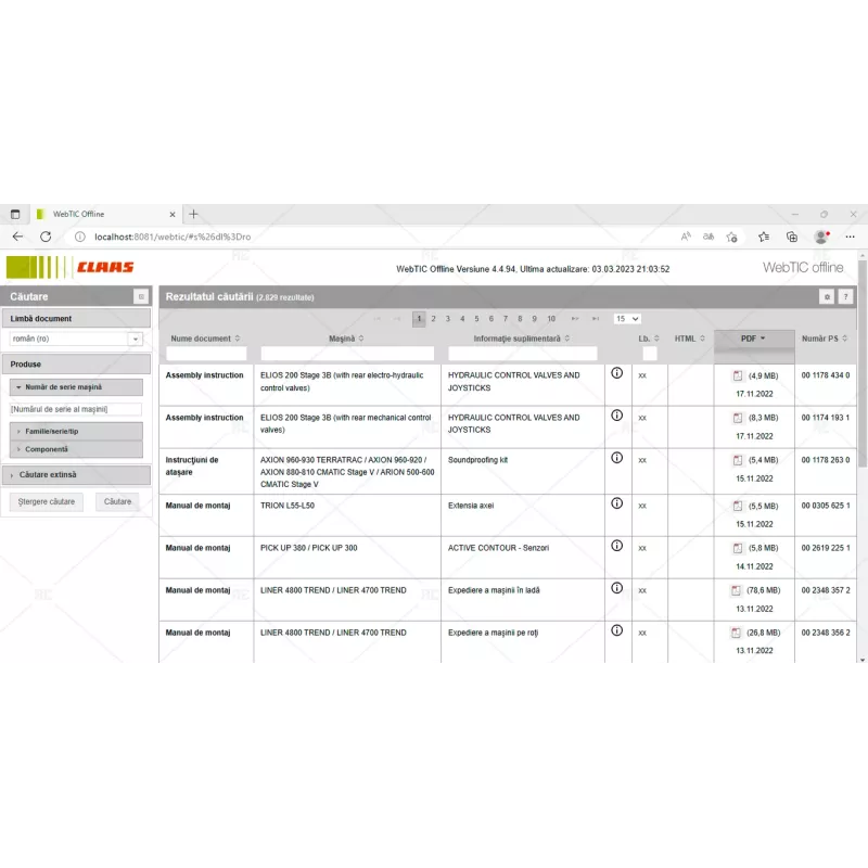 CLAAS WEBTIC OFFLINE ROMANIAN 4.4.94 [2023.04]