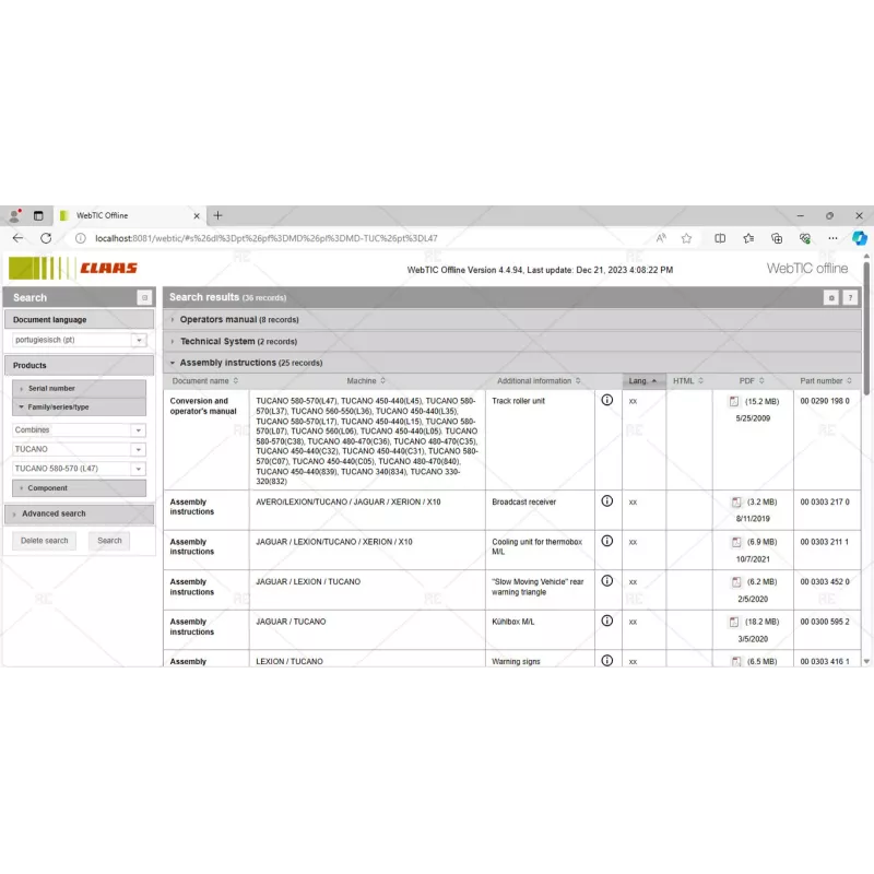 CLAAS WEBTIC OFFLINE PORTUGUESE 4.4.94 [2023.04]