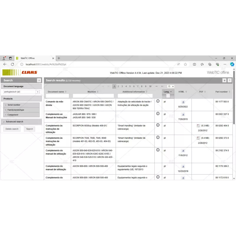 CLAAS WEBTIC OFFLINE PORTUGUESE 4.4.94 [2023.04]