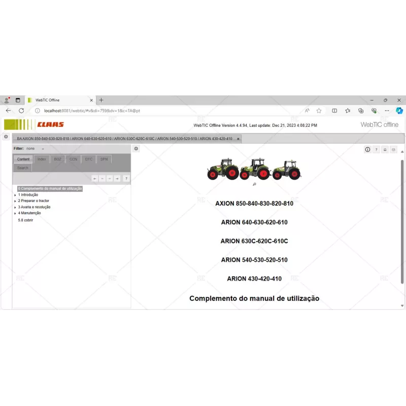 CLAAS WEBTIC OFFLINE PORTUGUESE 4.4.94 [2023.04]