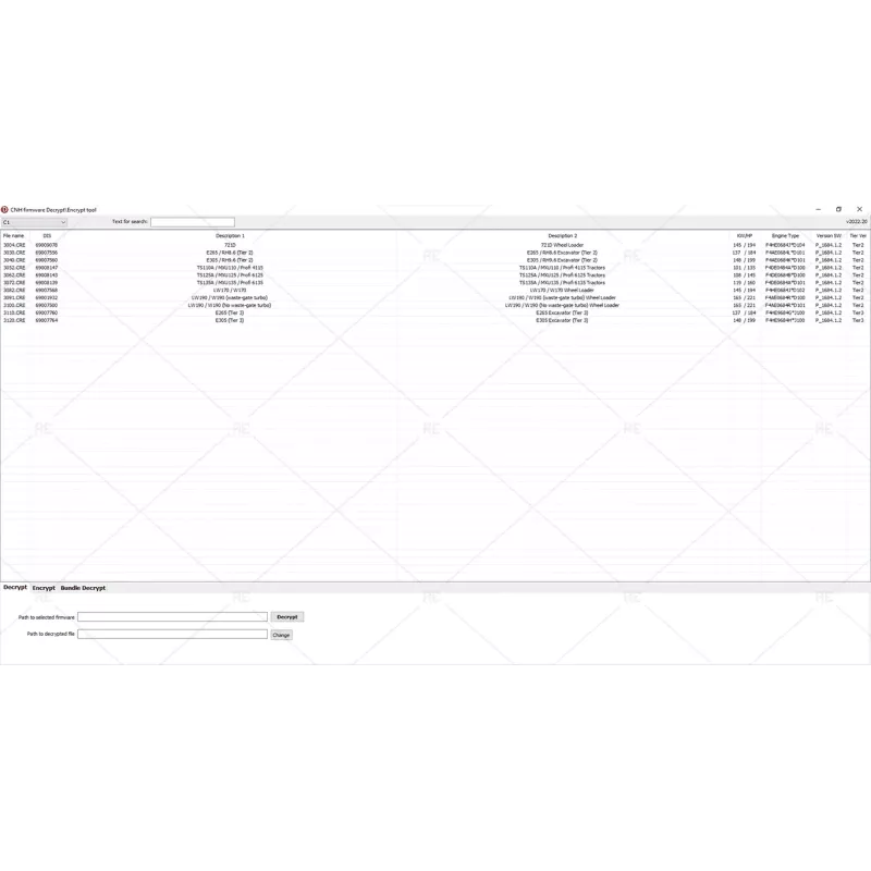 CNH FIRMWARE DECRYPT - ENCRYPT TOOL 2022.12