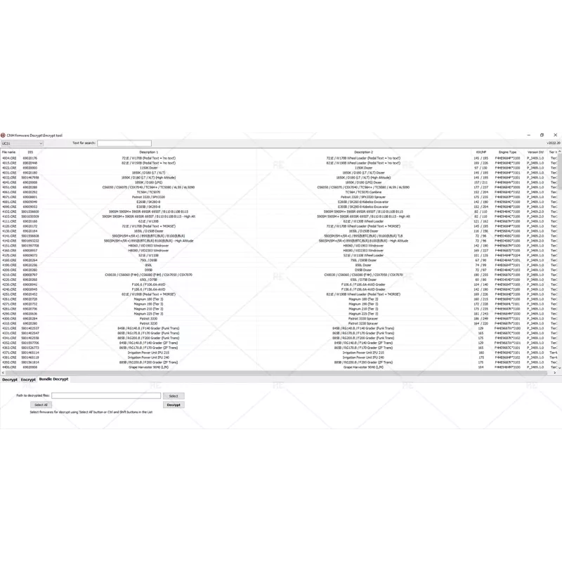CNH FIRMWARE DECRYPT - ENCRYPT TOOL 2022.12
