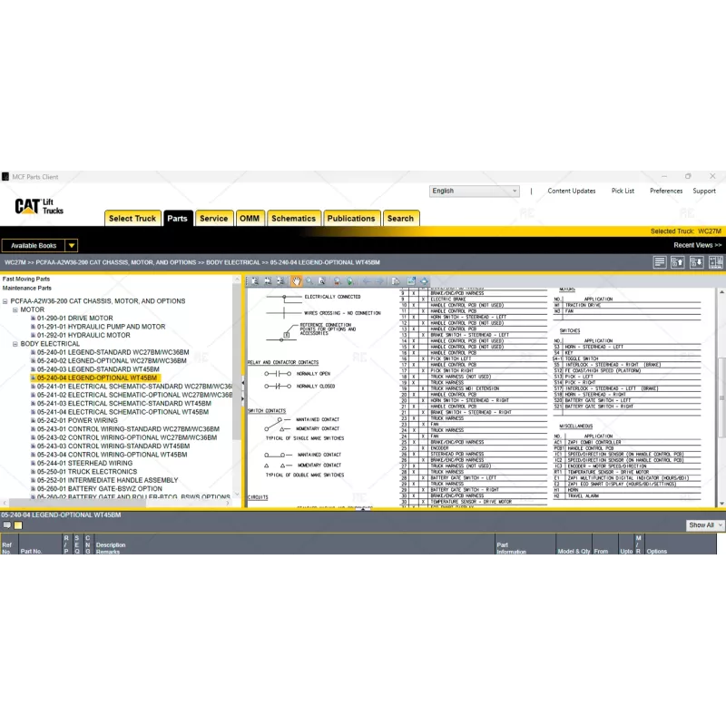 CATERPILLAR FORKLIFT TRUCKS MCFA EPC & SERVICE MANUAL 3.0.0.10 [2022.10]