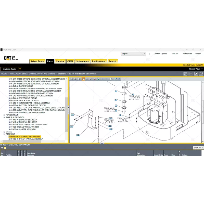 CATERPILLAR FORKLIFT TRUCKS MCFA EPC & SERVICE MANUAL 3.0.0.10 [2022.10]