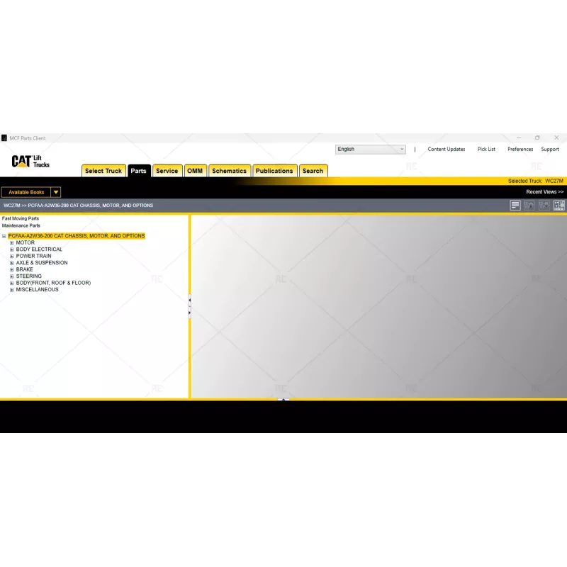 CATERPILLAR FORKLIFT TRUCKS MCFA EPC & SERVICE MANUAL 3.0.0.10 [2022.10]