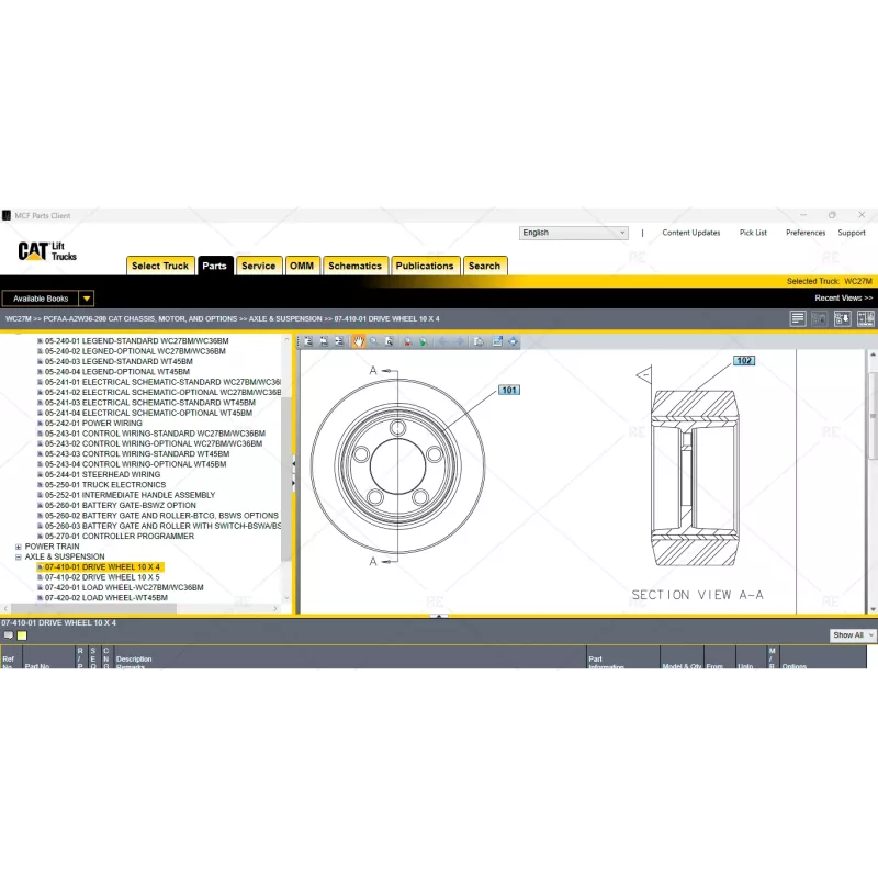 CATERPILLAR FORKLIFT TRUCKS MCFA EPC & SERVICE MANUAL 3.0.0.10 [2022.10]