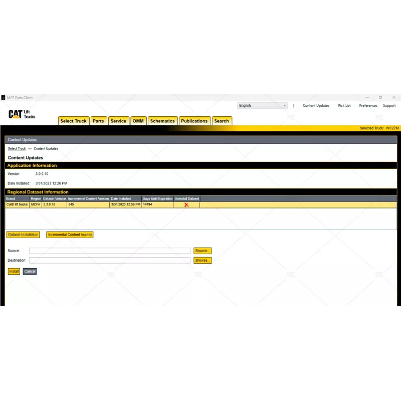 CATERPILLAR FORKLIFT TRUCKS MCFA EPC & SERVICE MANUAL 3.0.0.10 [2022.10]