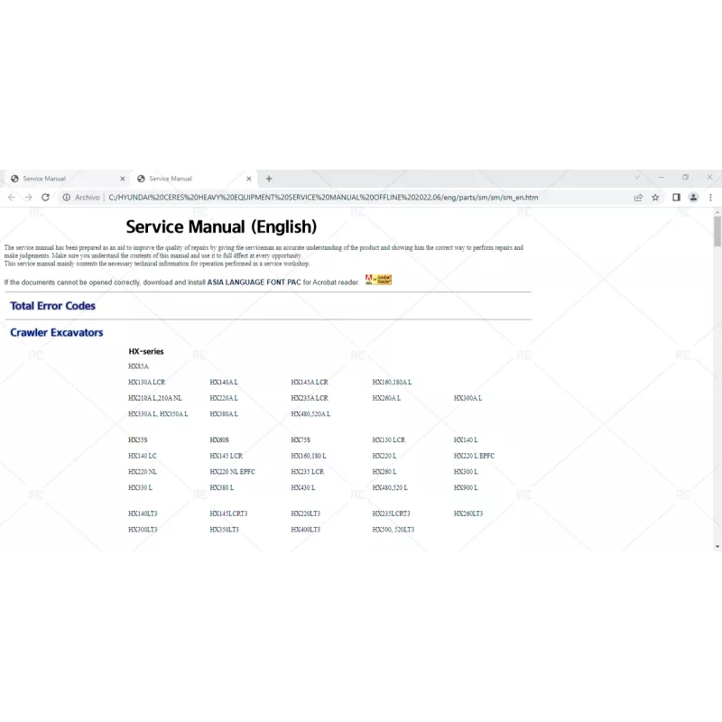 HYUNDAI CERES HEAVY EQUIPMENT SERVICE MANUAL 2022.06