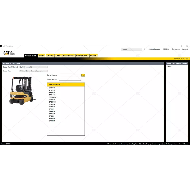 CATERPILLAR FORKLIFT TRUCKS MCFE EPC & SERVICE MANUALS 3.0.0.10 [2022.06]