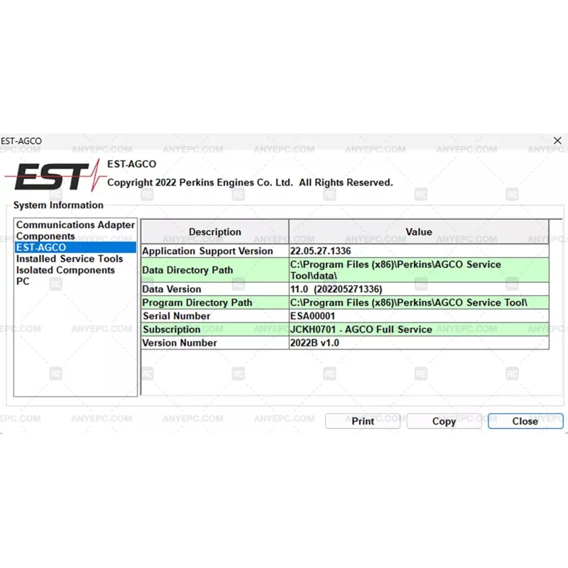 PERKINS EST-AGCO 2022B