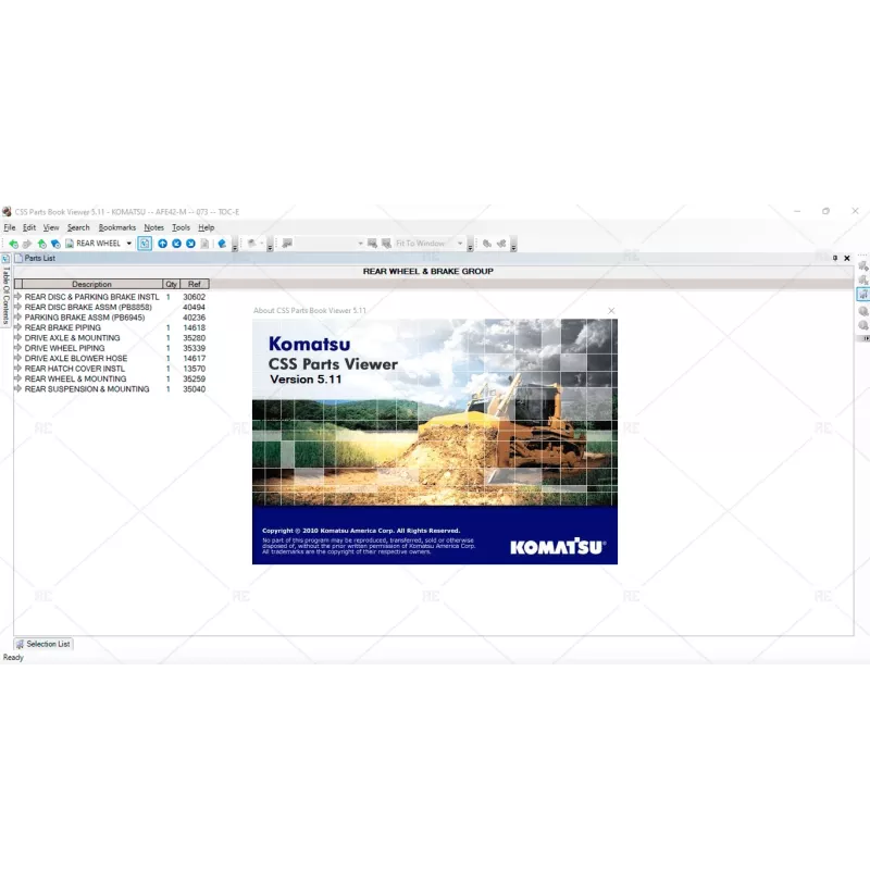 KOMATSU EPC LINKONE CSS PARTS VIEWER 5.11 UPDATED JAPAN SPARE PARTS CATALOGUE 5.11 [2022.05]