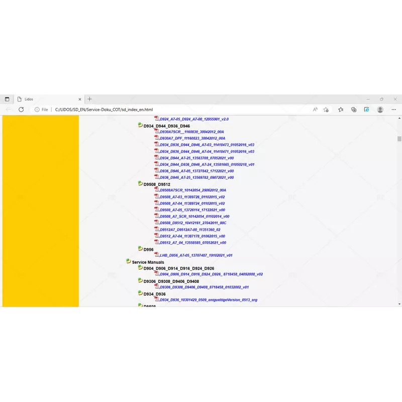 LIEBHERR LIDOS SERVICE DOCUMENTATION COT ENGLISH OFFLINE 2022.03