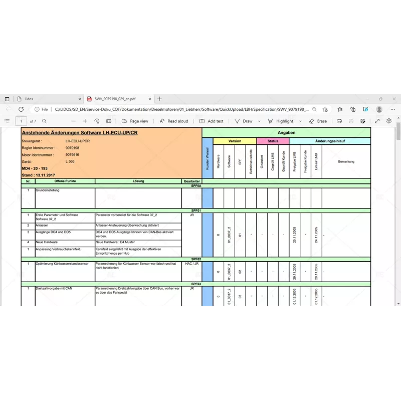LIEBHERR LIDOS SERVICE DOCUMENTATION COT ENGLISH OFFLINE 2022.03