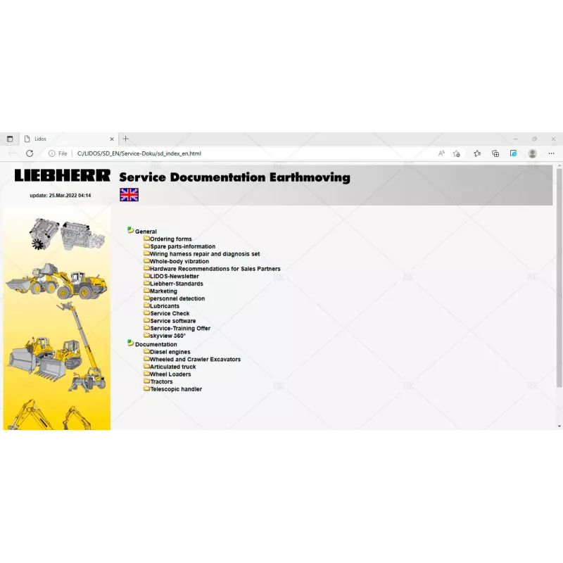 LIEBHERR LIDOS SERVICE DOCUMENTATION EARTHMOVING ENGLISH OFFLINE 2022.03