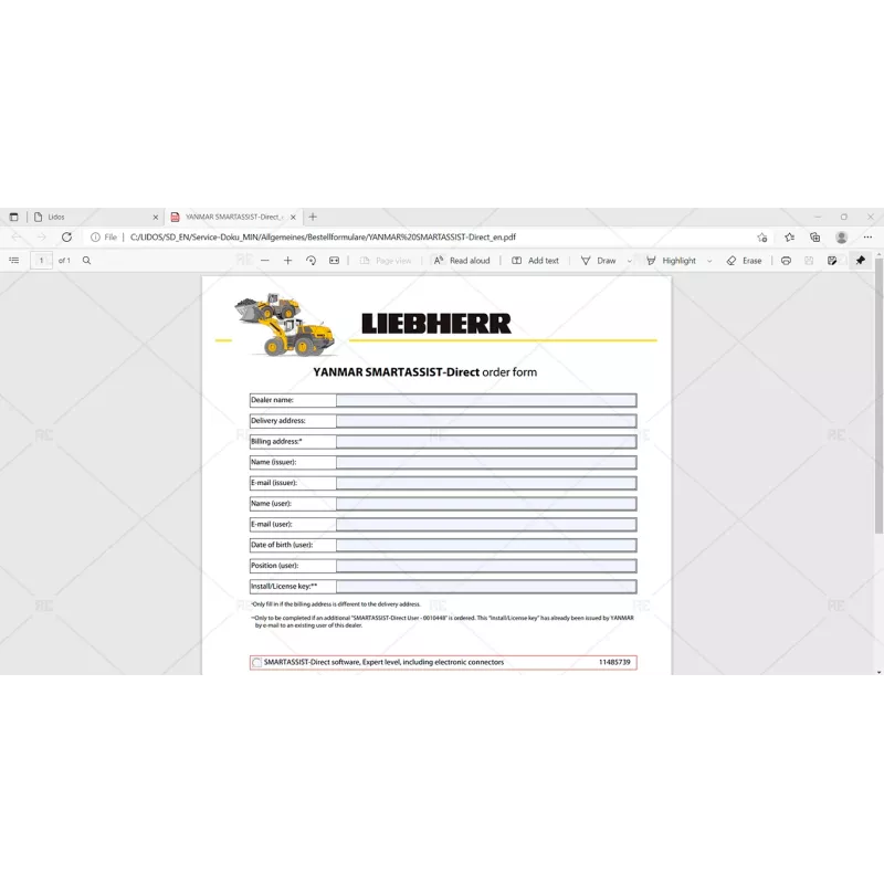 LIEBHERR LIDOS SERVICE DOCUMENTATION MINING EQUIPMENT ENGLISH OFFLINE 2022.03