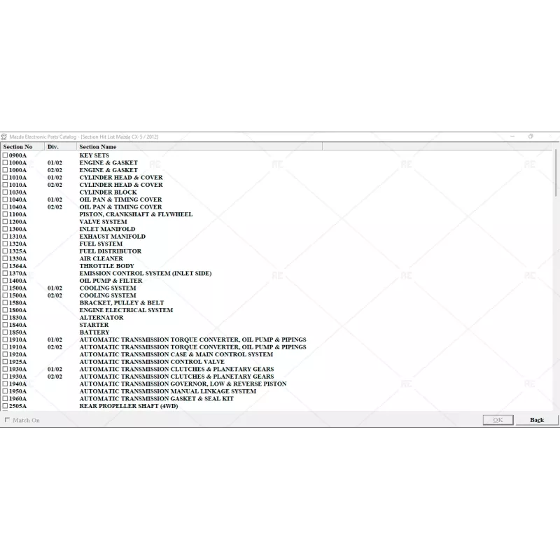 MAZDA ELECTRONIC PARTS CATALOGUE CHINA 2022.02