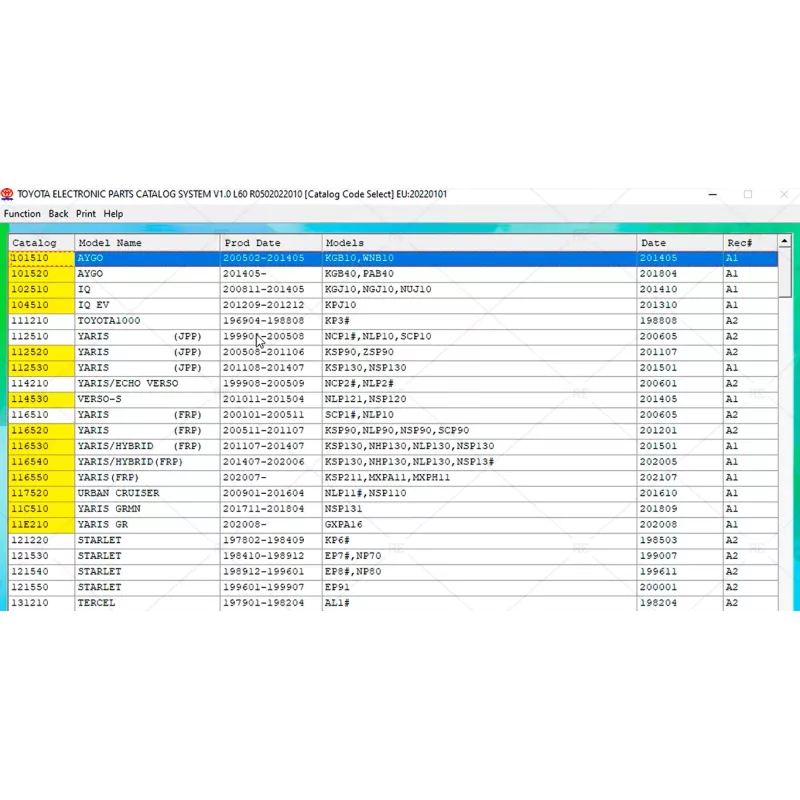 TOYOTA & LEXUS ELECTRONIC PARTS CATALOGUE EU 2022.01 [2022]