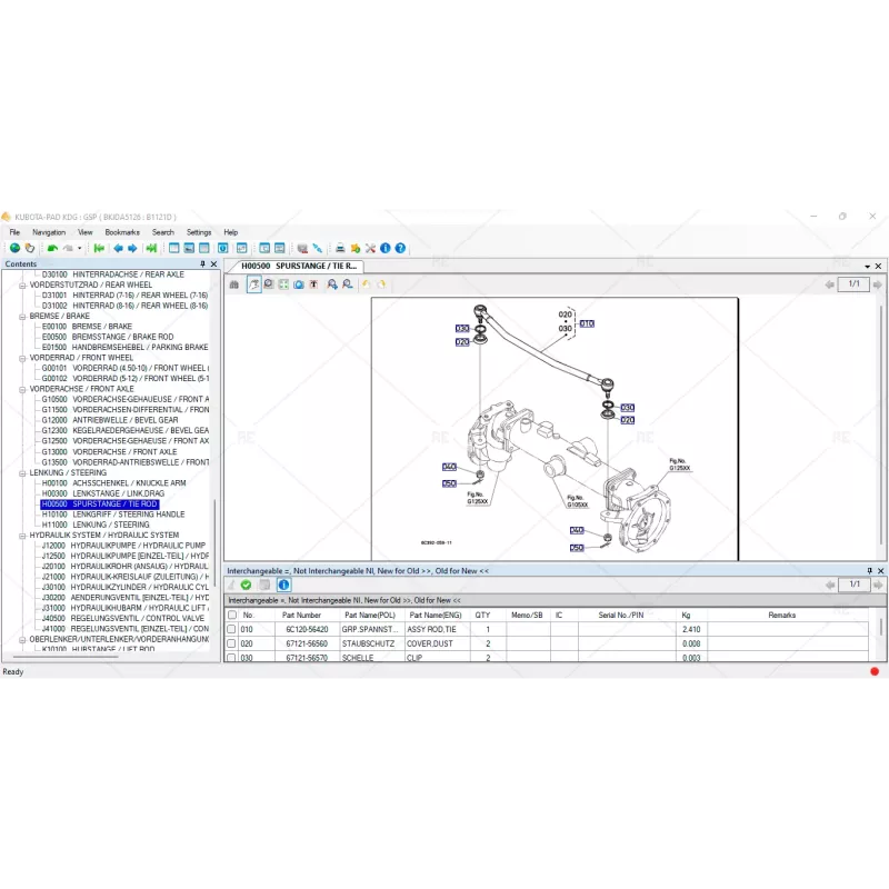 KUBOTA EPC KDG GERMAN 2021.10