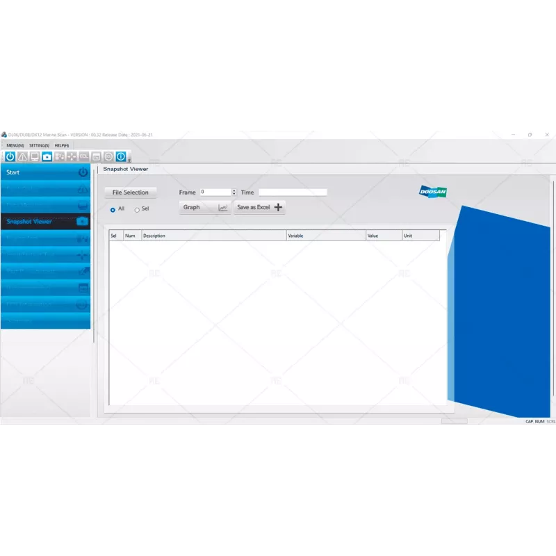 DOOSAN ELECTRONIC MARINE ENGINE SCAN TOOL DX12 DL06-08 STAGE V 0.32 [2021.06]