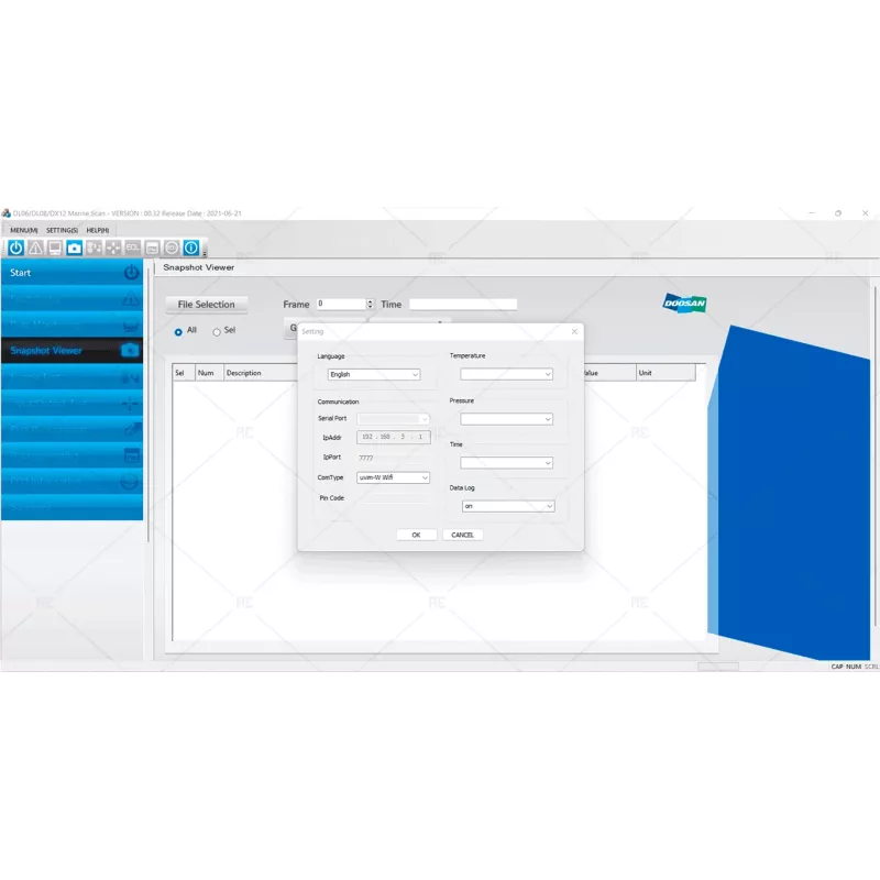 DOOSAN ELECTRONIC MARINE ENGINE SCAN TOOL DX12 DL06-08 STAGE V 0.32 [2021.06]