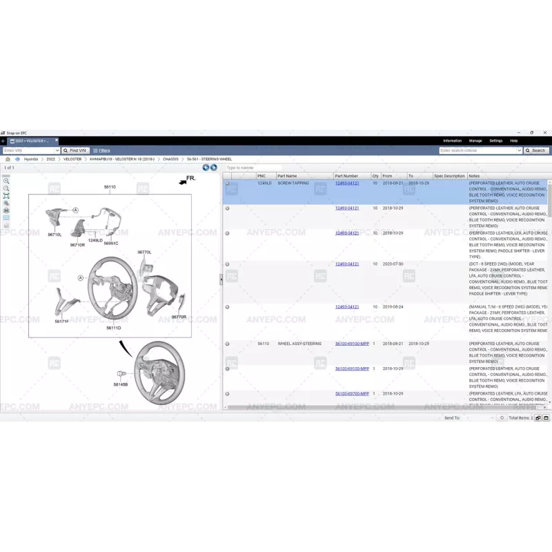 HYUNDAI SNAP-ON EPC NORTH AMERICA 2021.05