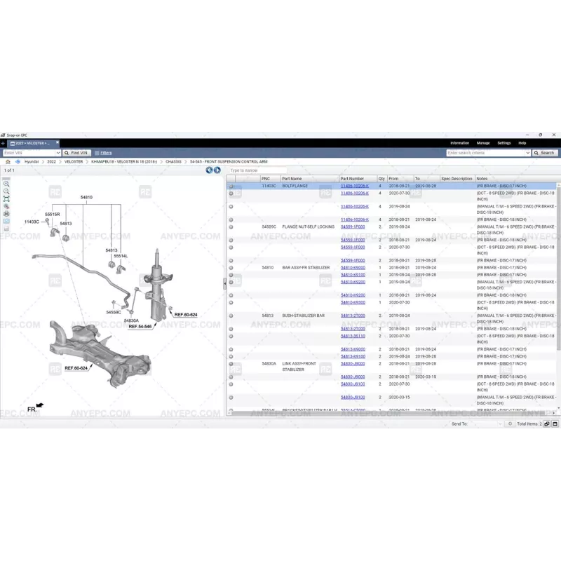 HYUNDAI SNAP-ON EPC NORTH AMERICA 2021.05