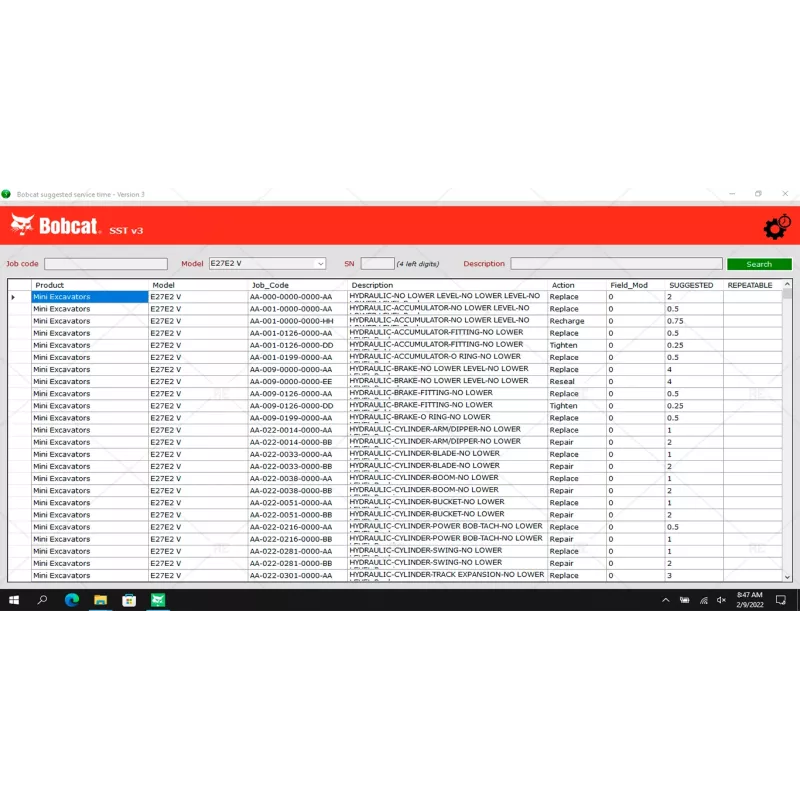 BOBCAT SERVICE LIBRARY 2021.03