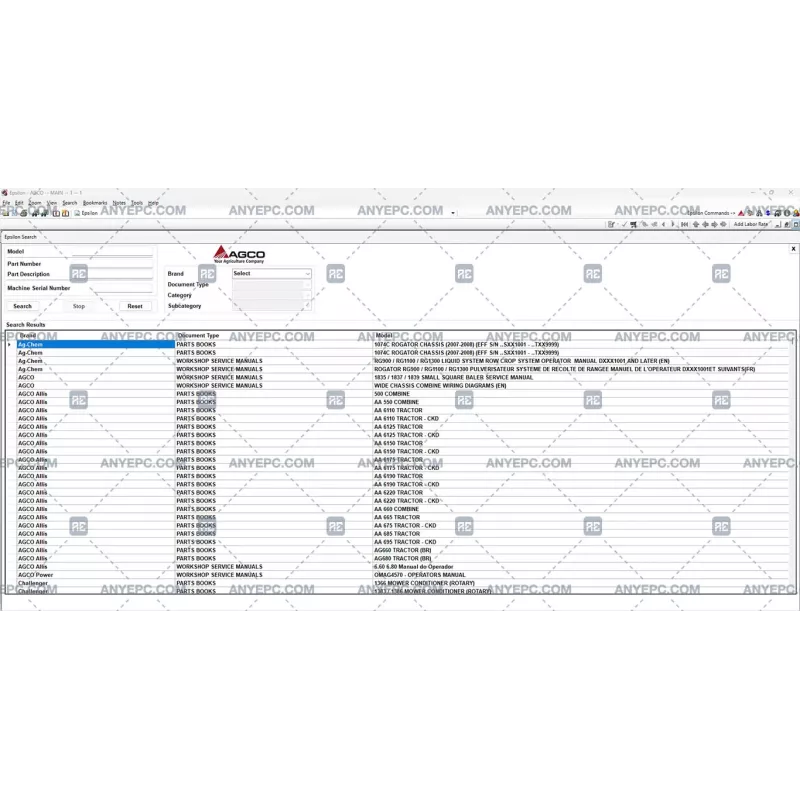 AGCO AG AGRICULTURAL ALL DATABASE SOUTH AMERICA (SA) 2020.11