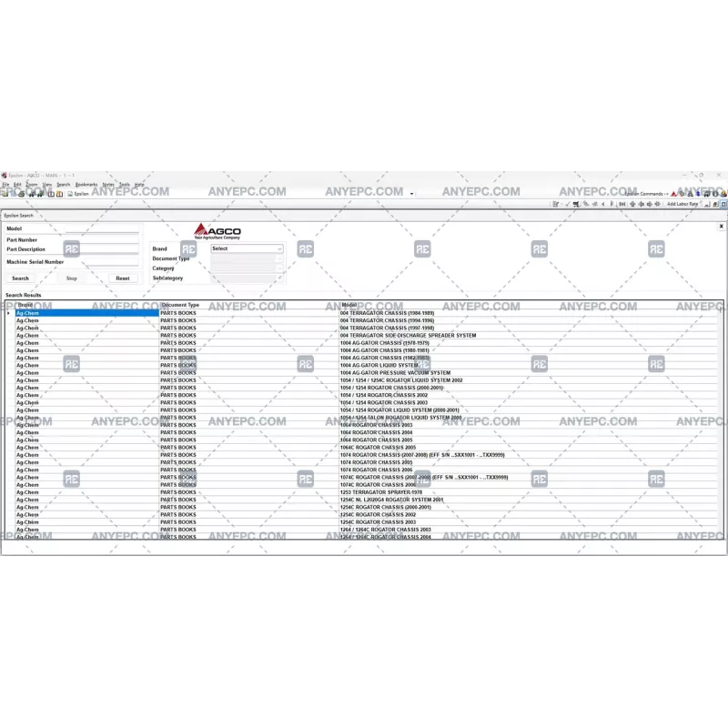 AGCO AG AGRICULTURAL ALL DATABASE NORTH AMERICA (NA) 2020.03