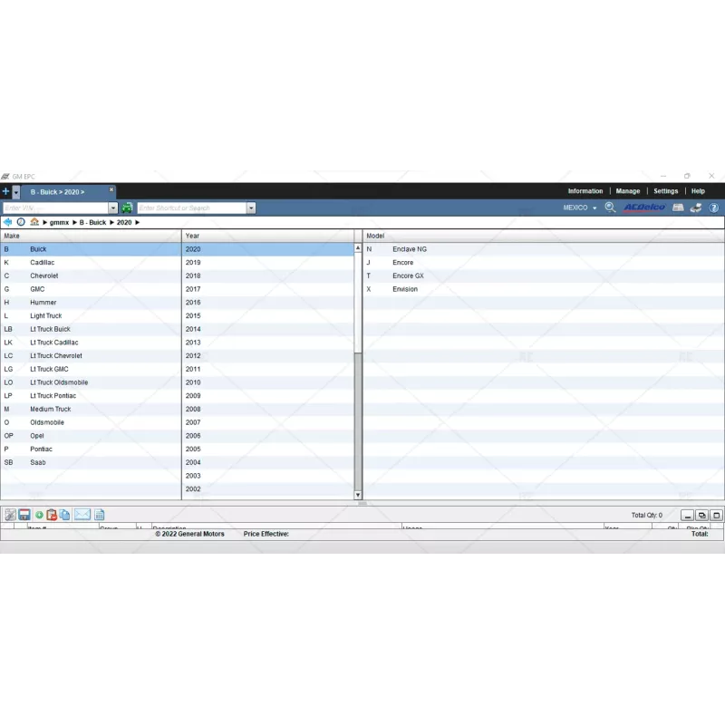 GENERAL MOTORS MEXICO EPC 2020.02