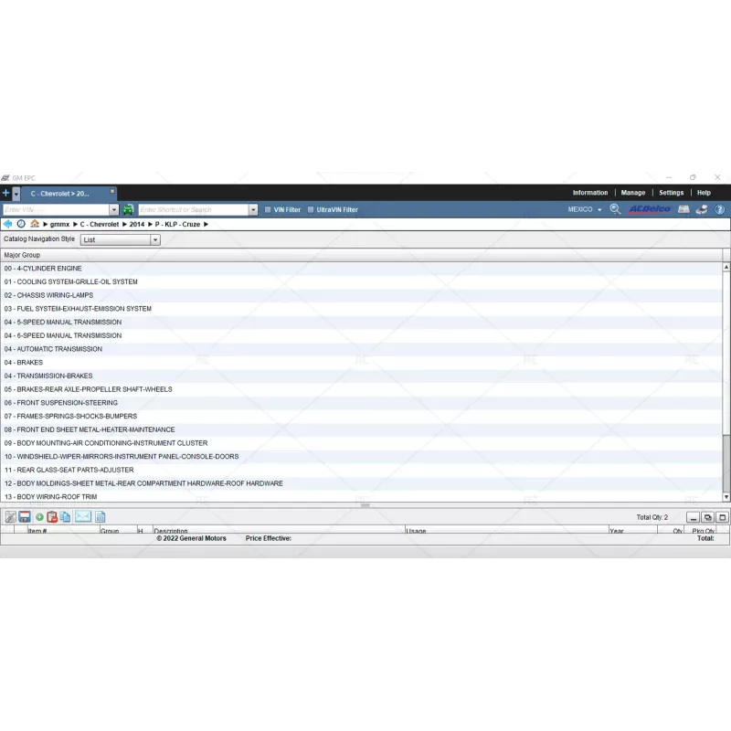 GENERAL MOTORS MEXICO EPC 2020.02