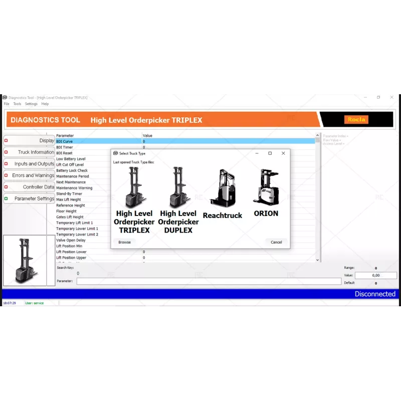ROCLA FORKLIFT WAREHOUSE DIAGNOSTIC TOOL SOFTWARE 2020.01 1.18.3 [2020.01]