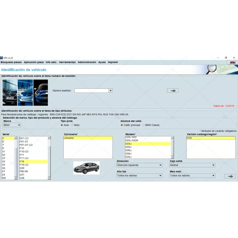 BMW ETK PARTS CATALOGUE 3.2.20 [2020.01]
