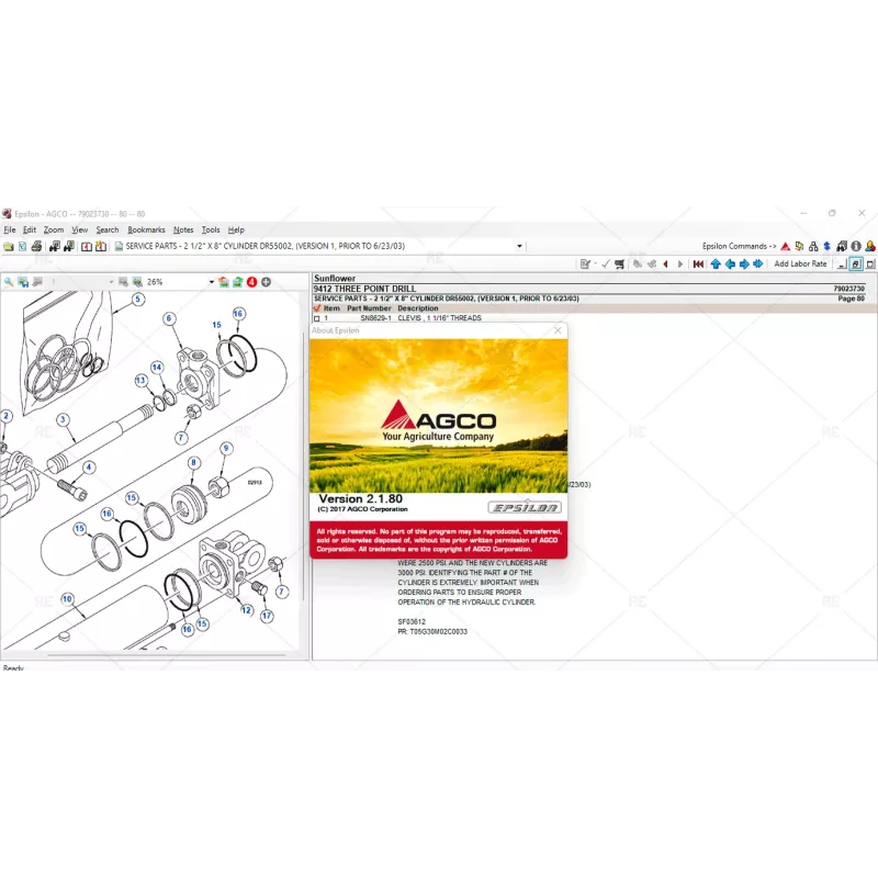 SUNFLOWER AG EUROPE PARTS CATALOG & WORKSHOP SERVICE MANUALS 2020.01 2020.01