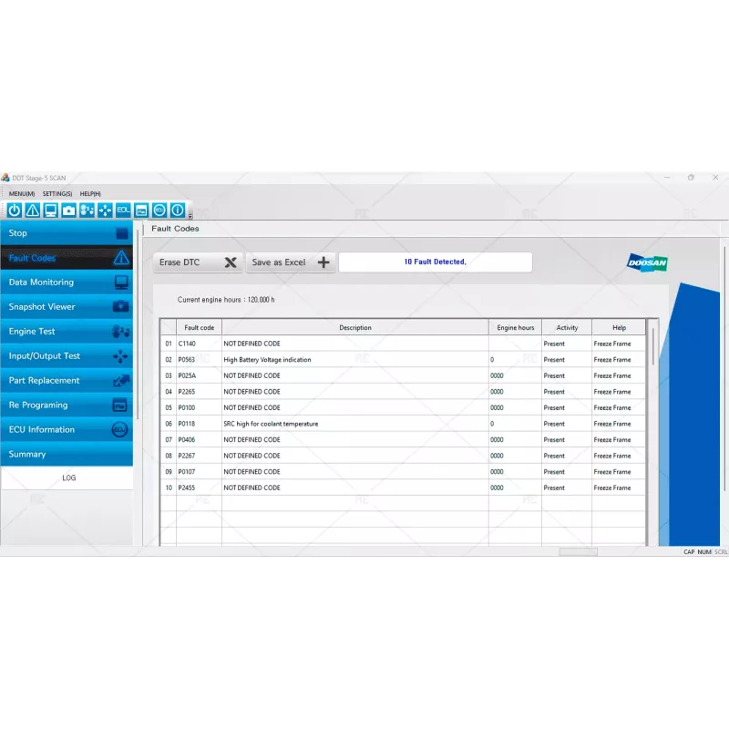 DOOSAN DIAGNOSTIC TOOL STAGE V SCAN 0.07 [2019.07]